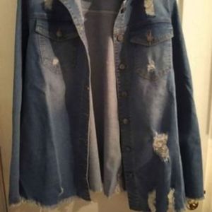 Women's Plus Denim Shacket/ Shirt Jacket